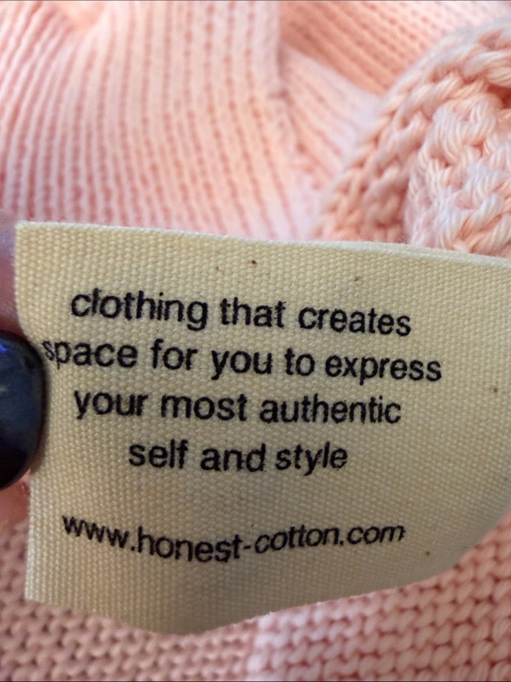 Honest Cotton NWT One Size Blush Pink 100% Cotton Oversized Knit Sweater High/Lo - Picture 6 of 8